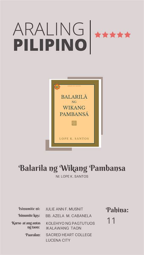 Ang Ama ng Balarila ng Wikang Pambansa .